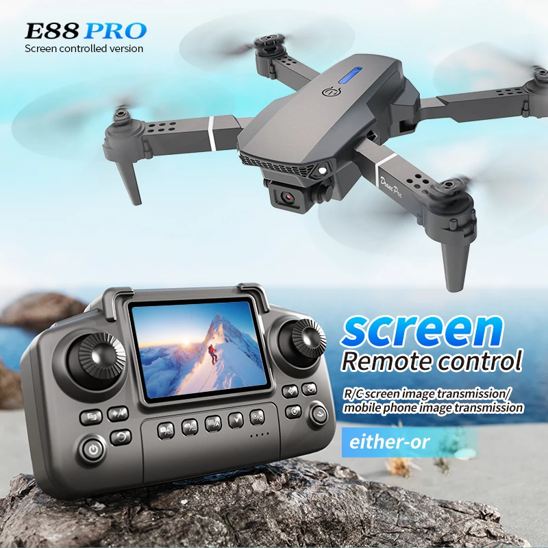 Drone Rc Fpv Pro - Dron profesional E88 PRO con pantalla