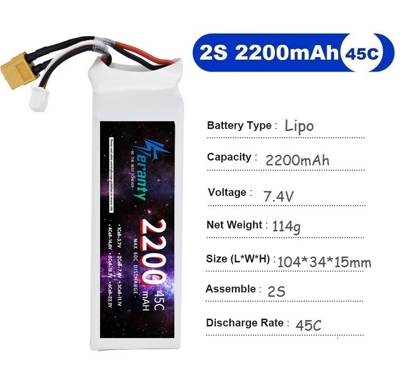 2 uds 7,4 V Lipo 2S batería 15 - Drone Rc Race reseña y precio