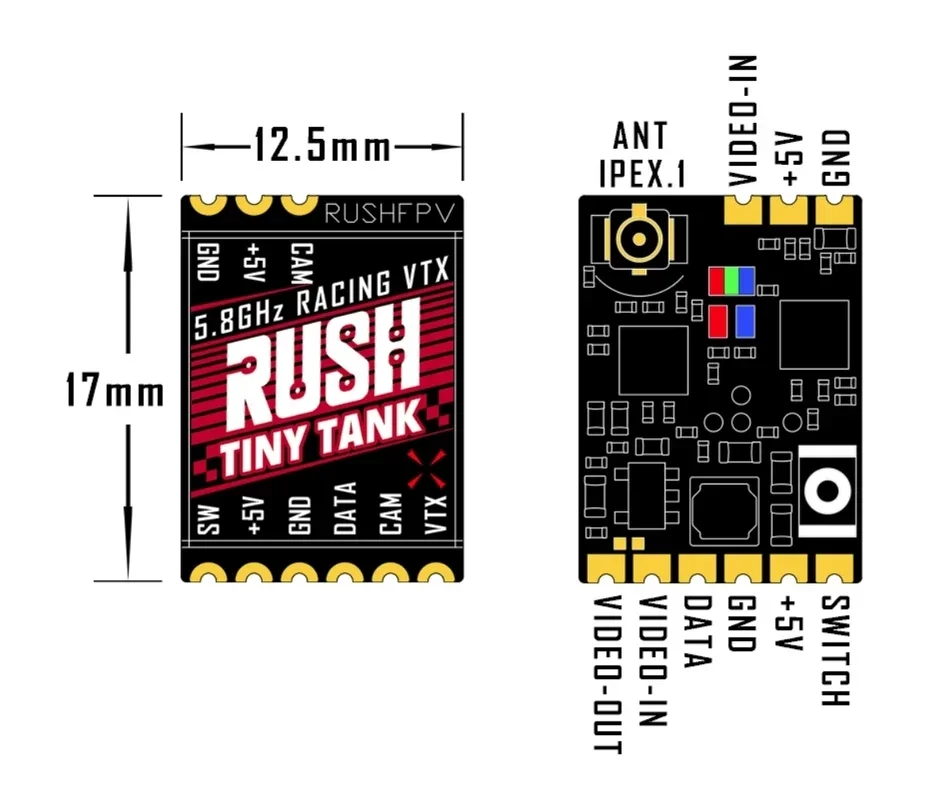 RUSHFPV Tiny Tank VTX 5.8GHz 3 - Analog Fpv Transmitter reseña y precio