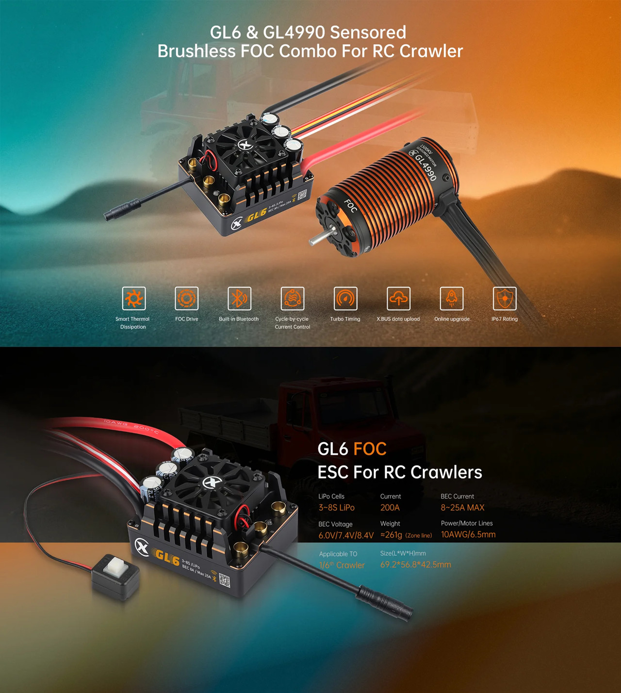Combo XC FOC CRAWLER con Motor - Esc 4In1 Brushless reseña y precio