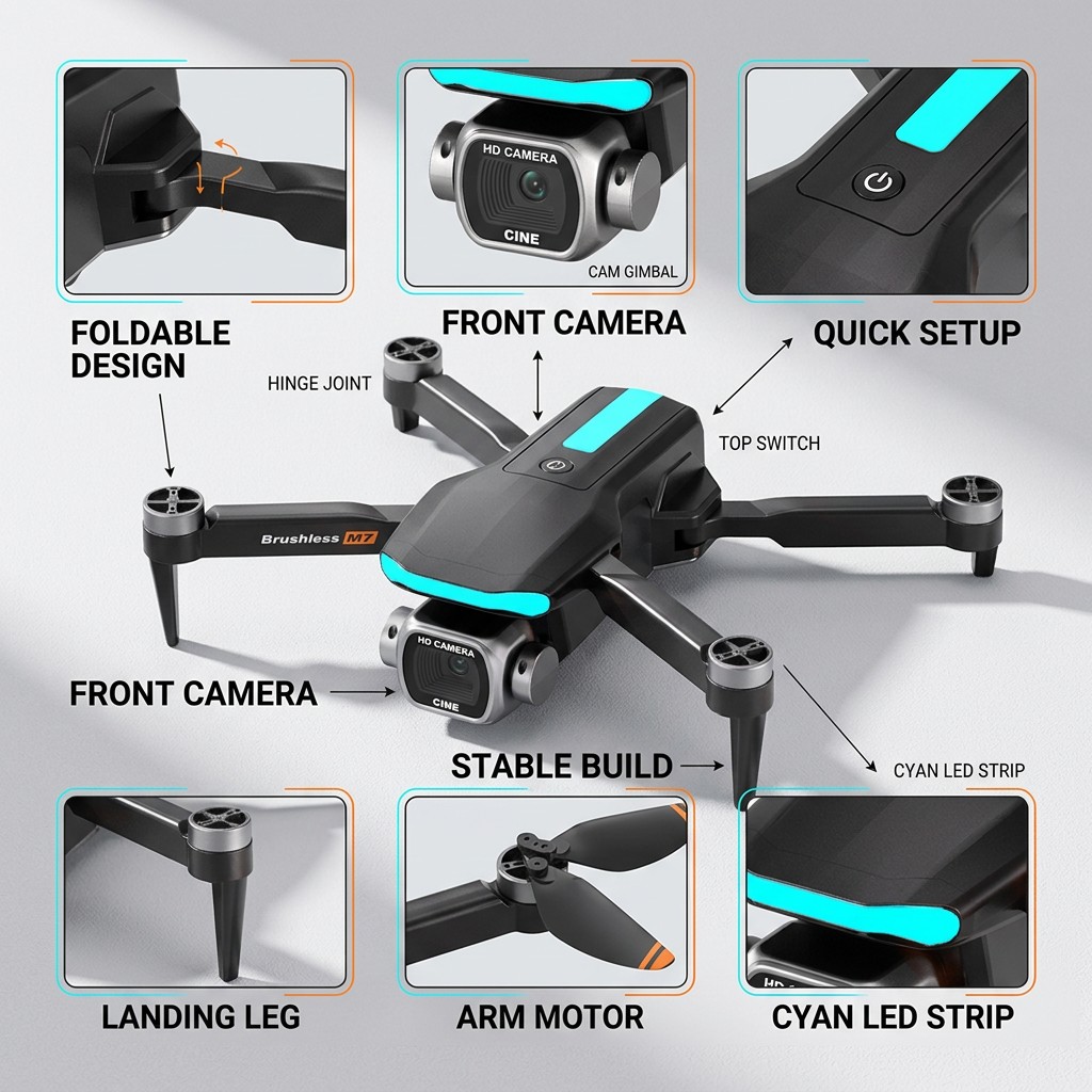 Nuevo Dron M7 RC Profesional c - Drone Rc Foldable reseña y precio