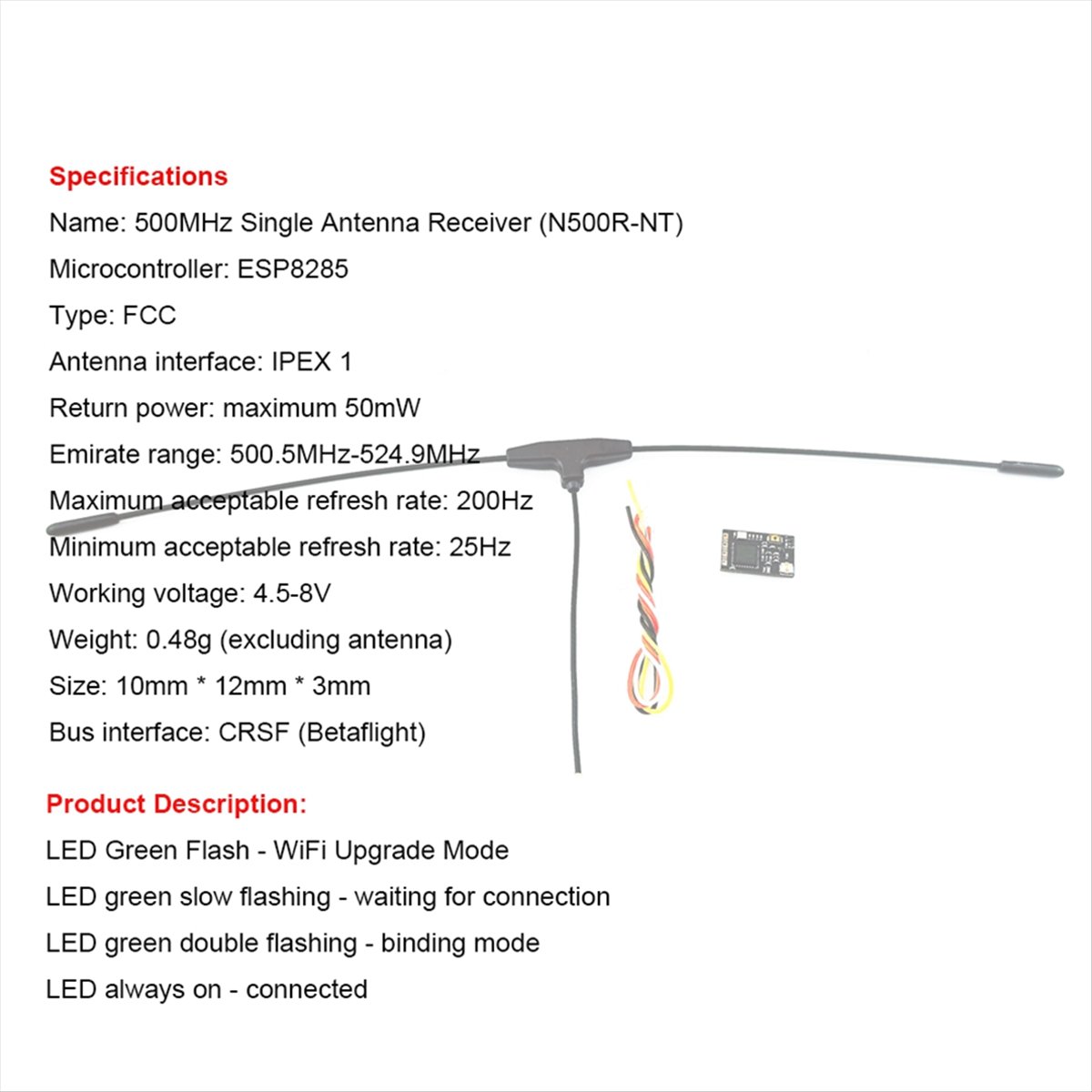 Receptor de 500MHz 500.5MHz-52 - Drone Rc Fpv reseña y precio